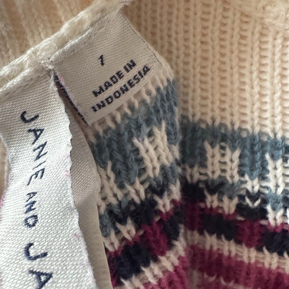 Janie and Jack Burgundy and Cream Floral Turtleneck Sweater. Size 7. Great Cond - Picture 3 of 11